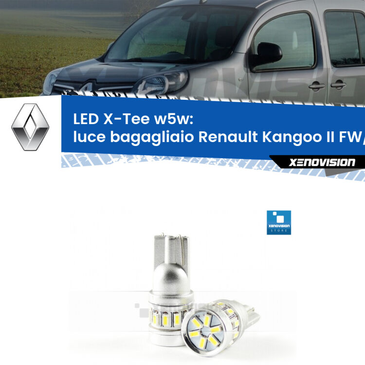 <strong>LED luce bagagliaio per Renault Kangoo II</strong> FW/KW 2008 in poi. Lampade <strong>W5W</strong> modello X-Tee Xenovision top di gamma.