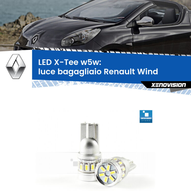 <strong>LED luce bagagliaio per Renault Wind</strong>  2010 - 2013. Lampade <strong>W5W</strong> modello X-Tee Xenovision top di gamma.