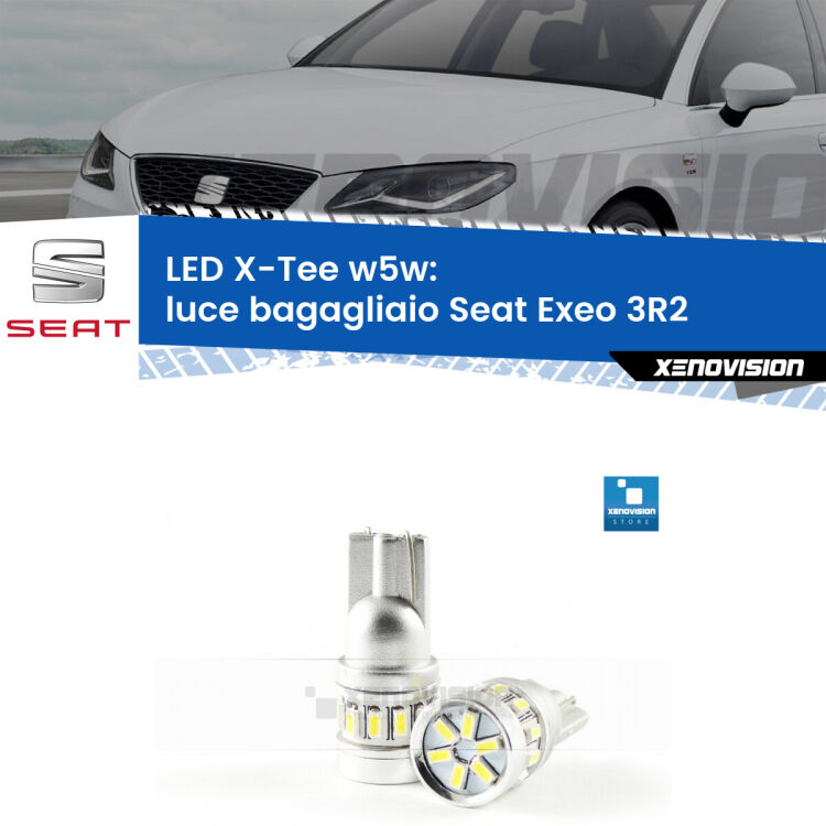 <strong>LED luce bagagliaio per Seat Exeo</strong> 3R2 2008 - 2013. Lampade <strong>W5W</strong> modello X-Tee Xenovision top di gamma.