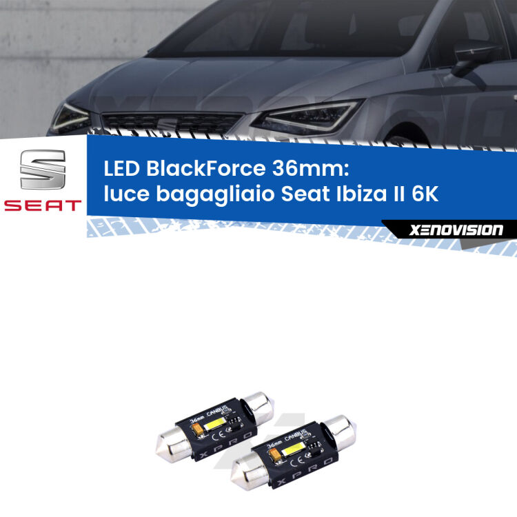<strong>LED luce bagagliaio 36mm per Seat Ibiza II</strong> 6K 1993 - 2002. Coppia lampadine <strong>C5W</strong>modello BlackForce Xenovision.