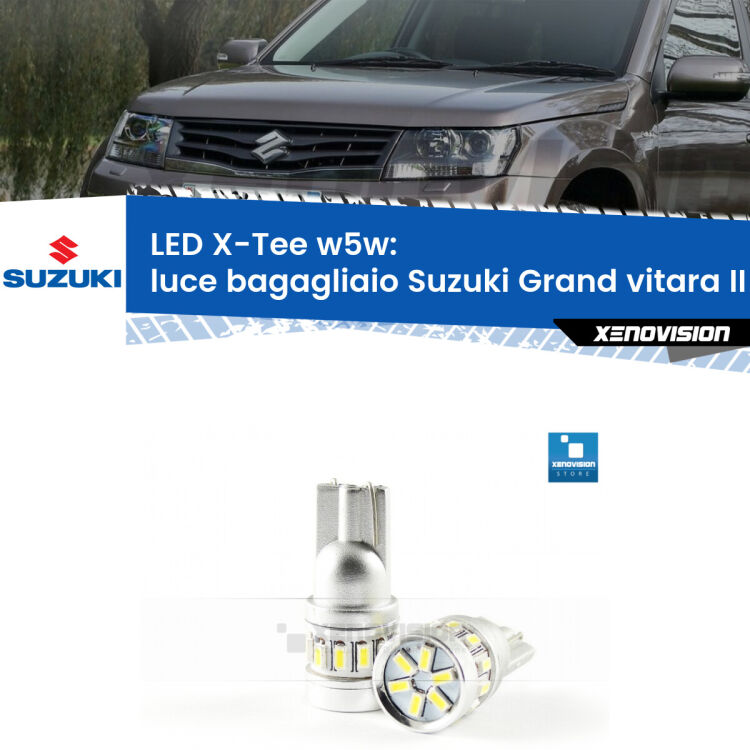 <strong>LED luce bagagliaio per Suzuki Grand vitara II</strong> JT, TE, TD 2005 - 2015. Lampade <strong>W5W</strong> modello X-Tee Xenovision top di gamma.