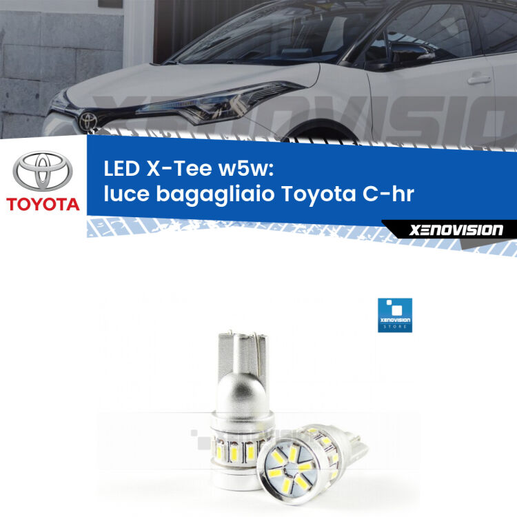 <strong>LED luce bagagliaio per Toyota C-hr</strong>  2016 in poi. Lampade <strong>W5W</strong> modello X-Tee Xenovision top di gamma.