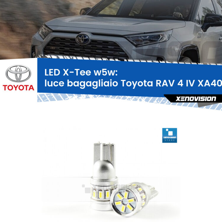 <strong>LED luce bagagliaio per Toyota RAV 4 IV</strong> XA40 2012 - 2018. Lampade <strong>W5W</strong> modello X-Tee Xenovision top di gamma.