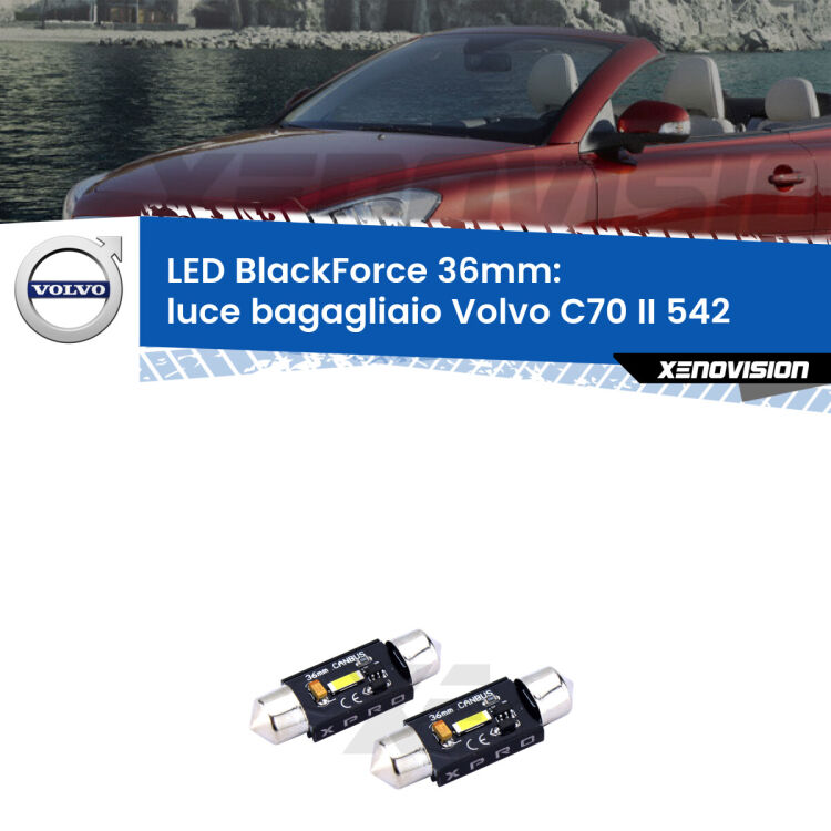 <strong>LED luce bagagliaio 36mm per Volvo C70 II</strong> 542 2006 - 2013. Coppia lampadine <strong>C5W</strong>modello BlackForce Xenovision.