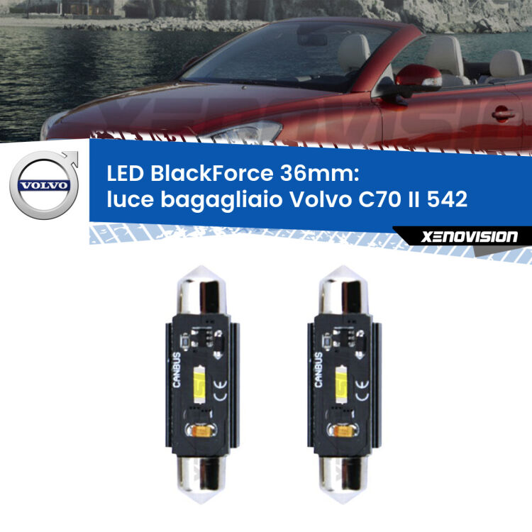 0 Luce Bagagliaio LED per Volvo C70 II 542 2006 - 2013: C5W BlackForce 36mm (Coppia) <strong>Luce Bagagliaio LED per Volvo C70 II</strong> 542 2006 - 2013. Coppia lampade <strong>C5W</strong> 36mm modello BlackForce canbus.