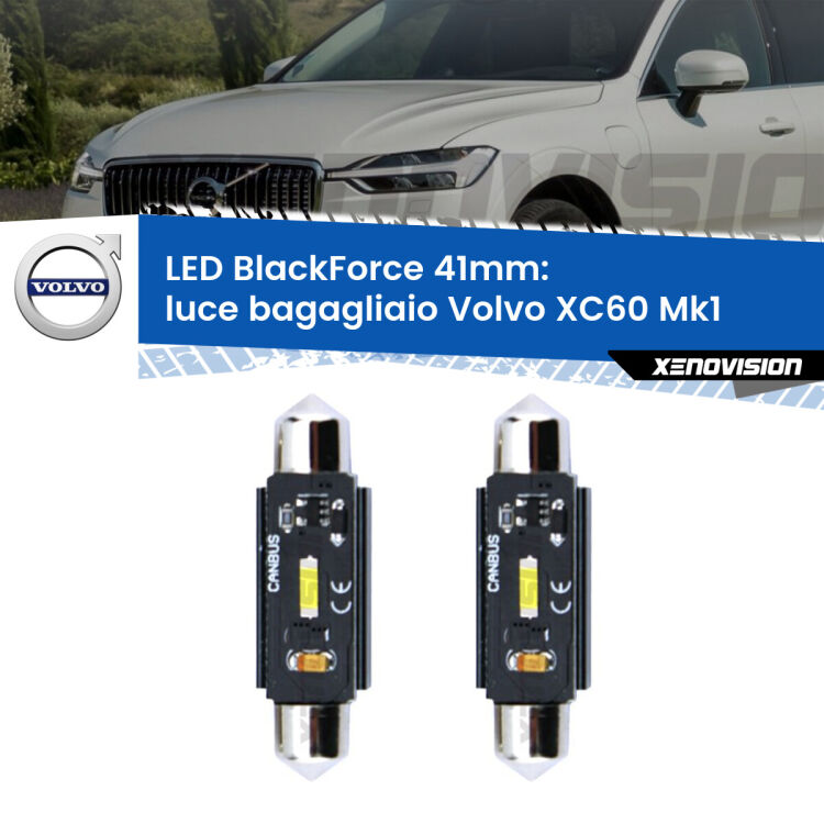 0 Luce Bagagliaio LED per Volvo XC60 Mk1 2008 - 2016: C5W BlackForce 41mm (Coppia) <strong>Luce Bagagliaio LED per Volvo XC60</strong> Mk1 2008 - 2016. Coppia lampade <strong>C5W</strong> 41mm modello BlackForce canbus.