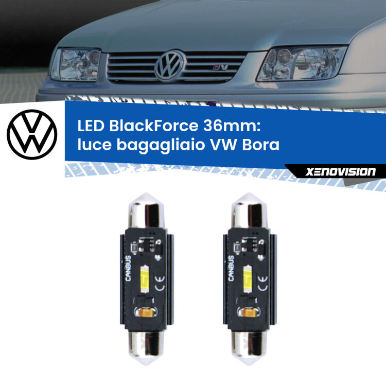 0 Luce Bagagliaio LED per VW Bora  Versione 2: C5W BlackForce 36mm (Coppia) <strong>Luce Bagagliaio LED per VW Bora</strong>  Versione 2. Coppia lampade <strong>C5W</strong> 36mm modello BlackForce canbus.
