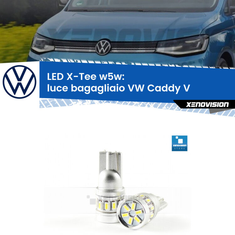 <strong>LED luce bagagliaio per VW Caddy V</strong>  2021 in poi. Lampade <strong>W5W</strong> modello X-Tee Xenovision top di gamma.