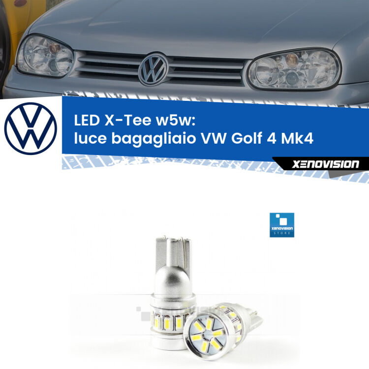 <strong>LED luce bagagliaio per VW Golf 4</strong> Mk4 Versione 2. Lampade <strong>W5W</strong> modello X-Tee Xenovision top di gamma.