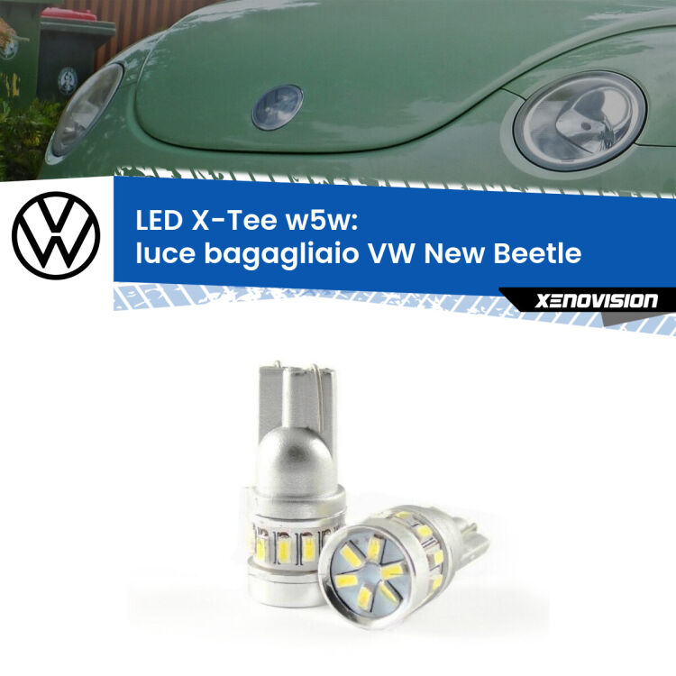 0 Luce Bagagliaio LED per VW New Beetle 1998 - 2010: W5W X-Tee <strong>LED luce bagagliaio per VW New Beetle</strong> 1998 - 2010. Lampade <strong>W5W</strong> modello X-Tee Xenovision top di gamma.