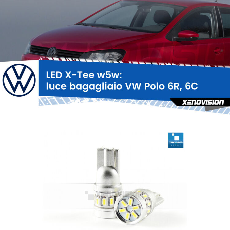 <strong>LED luce bagagliaio per VW Polo</strong> 6R, 6C 2009 - 2016. Lampade <strong>W5W</strong> modello X-Tee Xenovision top di gamma.