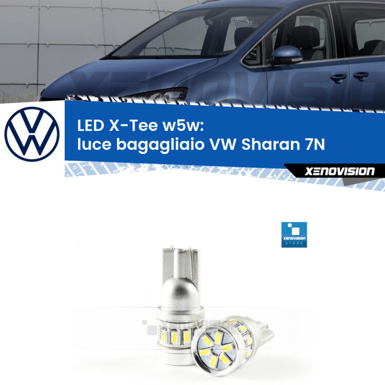 <strong>LED luce bagagliaio per VW Sharan</strong> 7N nel baule. Lampade <strong>W5W</strong> modello X-Tee Xenovision top di gamma.