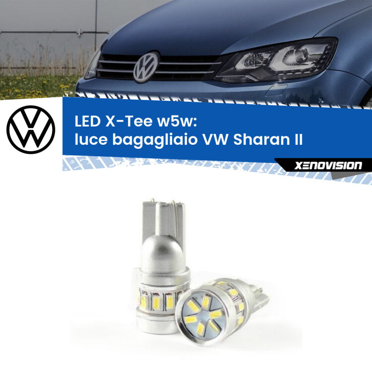 0 Luce Bagagliaio LED per VW Sharan II nel baule: W5W X-Tee <strong>LED luce bagagliaio per VW Sharan</strong> II nel baule. Lampade <strong>W5W</strong> modello X-Tee Xenovision top di gamma.