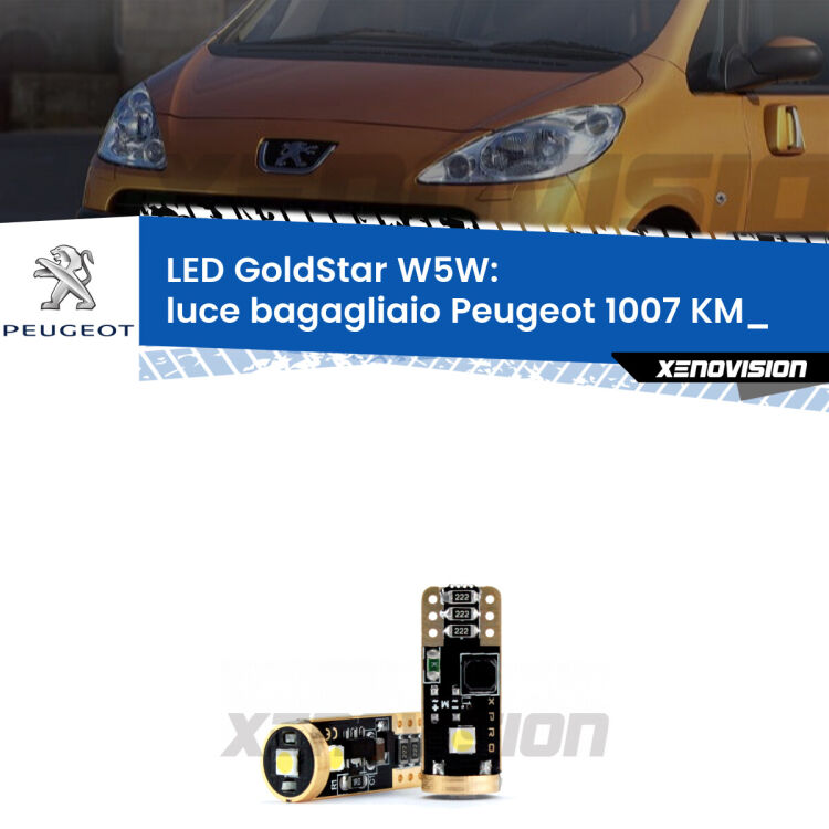 <strong>Luce Bagagliaio LED Peugeot 1007</strong> KM_ 2005 - 2009: ottima luminosità a 360 gradi. Si inseriscono ovunque. Canbus, Top Quality.