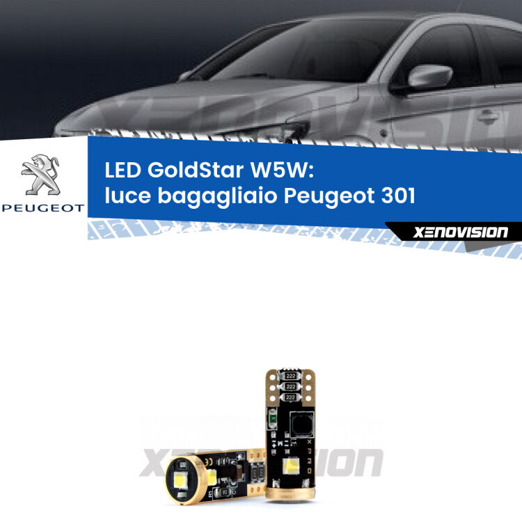 <strong>Luce Bagagliaio LED Peugeot 301</strong>  2012 - 2017: ottima luminosità a 360 gradi. Si inseriscono ovunque. Canbus, Top Quality.