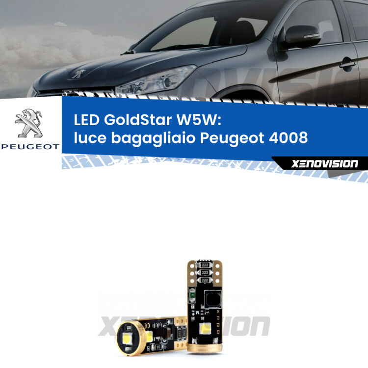 <strong>Luce Bagagliaio LED Peugeot 4008</strong>  2012 in poi: ottima luminosità a 360 gradi. Si inseriscono ovunque. Canbus, Top Quality.