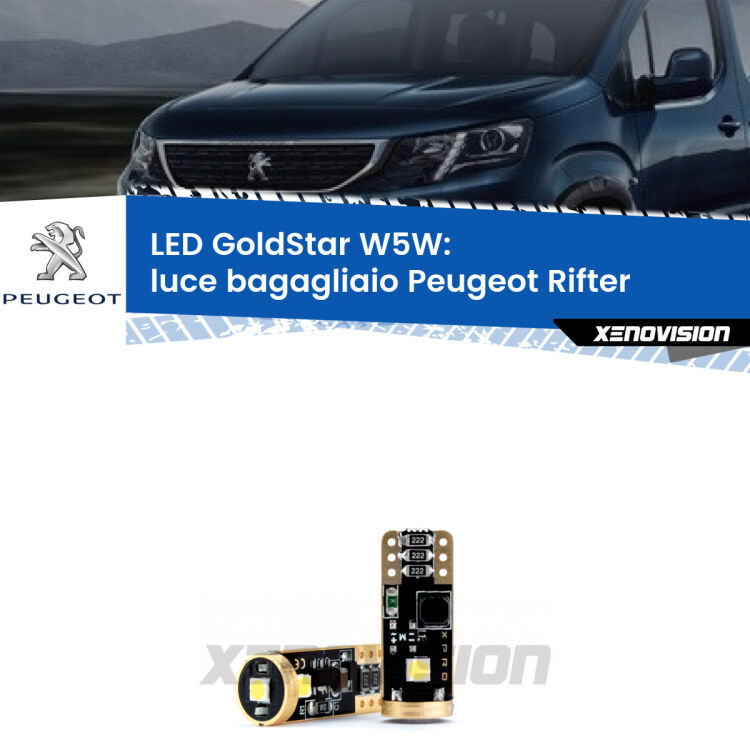 <strong>Luce Bagagliaio LED Peugeot Rifter</strong>  2018 in poi: ottima luminosità a 360 gradi. Si inseriscono ovunque. Canbus, Top Quality.