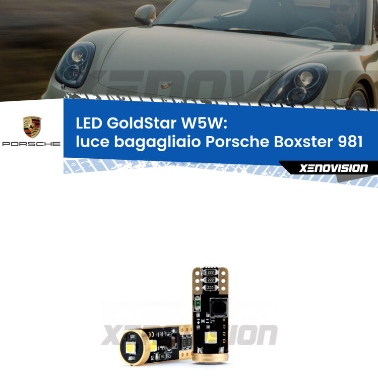 <strong>Luce Bagagliaio LED Porsche Boxster</strong> 981 2012 in poi: ottima luminosità a 360 gradi. Si inseriscono ovunque. Canbus, Top Quality.