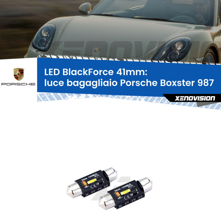 <strong>LED luce bagagliaio 41mm per Porsche Boxster</strong> 987 2004 - 2012. Coppia lampadine <strong>C5W</strong>modello BlackForce Xenovision.