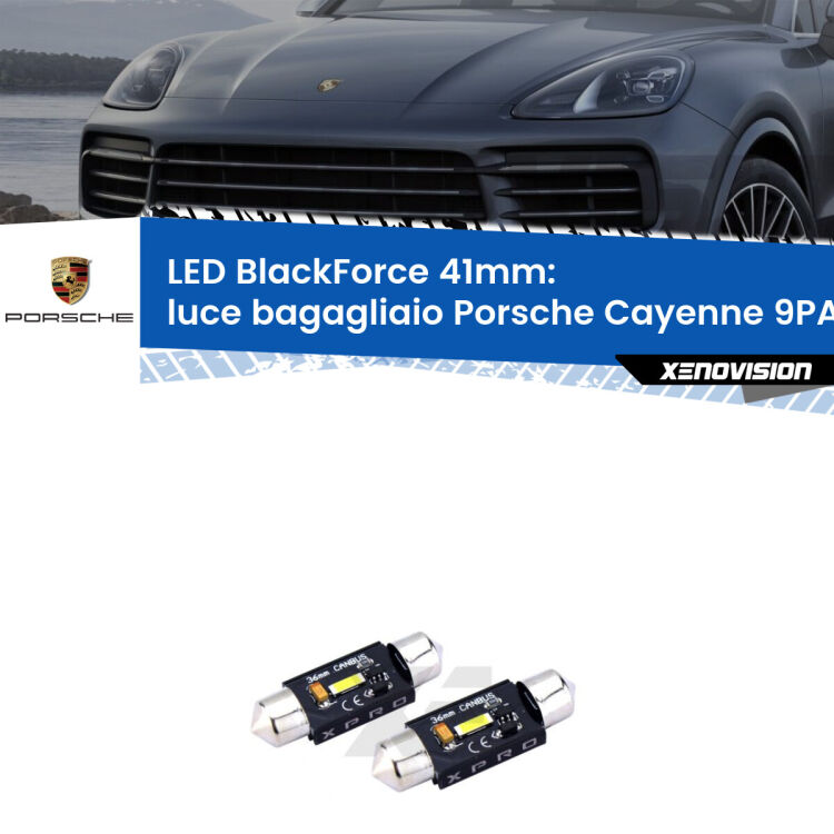 <strong>LED luce bagagliaio 41mm per Porsche Cayenne</strong> 9PA 2002 - 2010. Coppia lampadine <strong>C5W</strong>modello BlackForce Xenovision.