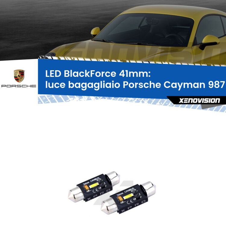 <strong>LED luce bagagliaio 41mm per Porsche Cayman</strong> 987 2005 - 2013. Coppia lampadine <strong>C5W</strong>modello BlackForce Xenovision.