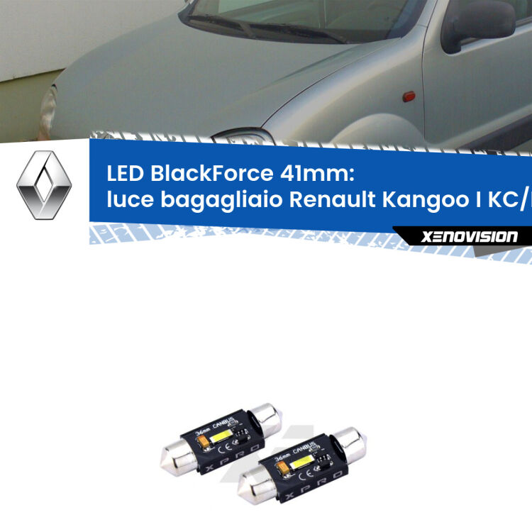 <strong>LED luce bagagliaio 41mm per Renault Kangoo I</strong> KC/KC 1997 - 2006. Coppia lampadine <strong>C5W</strong>modello BlackForce Xenovision.