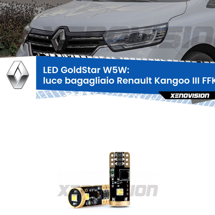 <strong>Luce Bagagliaio LED Renault Kangoo III</strong> FFK/KFK 2021 in poi: ottima luminosità a 360 gradi. Si inseriscono ovunque. Canbus, Top Quality.
