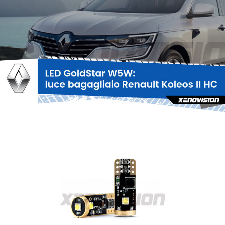 <strong>Luce Bagagliaio LED Renault Koleos II</strong> HC 2016 in poi: ottima luminosità a 360 gradi. Si inseriscono ovunque. Canbus, Top Quality.