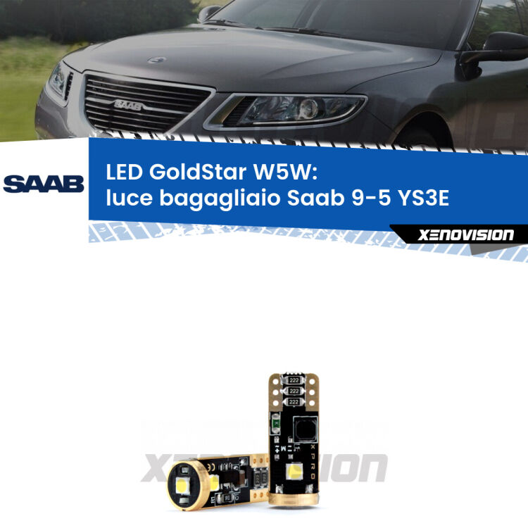 <strong>Luce Bagagliaio LED Saab 9-5</strong> YS3E 1997 - 2010: ottima luminosità a 360 gradi. Si inseriscono ovunque. Canbus, Top Quality.