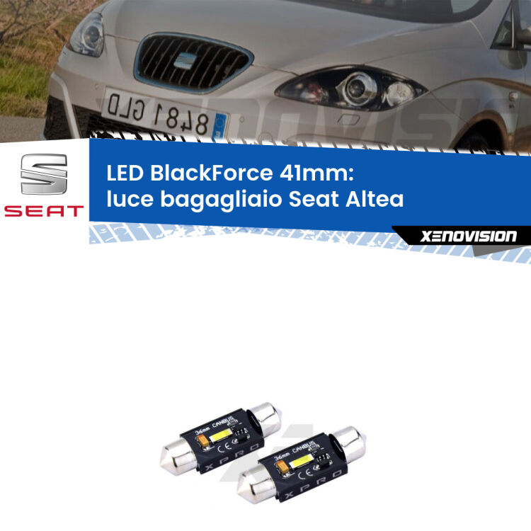 <strong>LED luce bagagliaio 41mm per Seat Altea</strong>  2004 - 2010. Coppia lampadine <strong>C5W</strong>modello BlackForce Xenovision.
