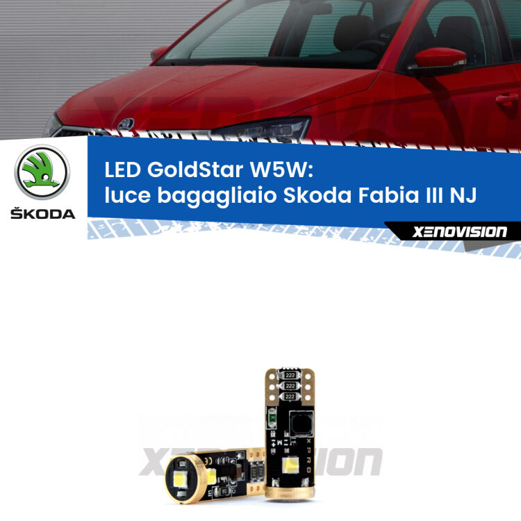<strong>Luce Bagagliaio LED Skoda Fabia III</strong> NJ 2014 in poi: ottima luminosità a 360 gradi. Si inseriscono ovunque. Canbus, Top Quality.