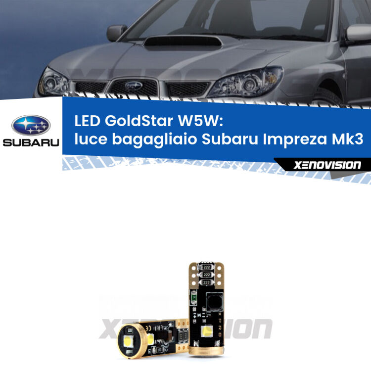 <strong>Luce Bagagliaio LED Subaru Impreza</strong> Mk3 2007 - 2010: ottima luminosità a 360 gradi. Si inseriscono ovunque. Canbus, Top Quality.