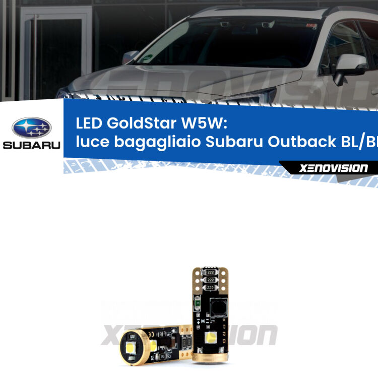 <strong>Luce Bagagliaio LED Subaru Outback</strong> BL/BP 2003 - 2009: ottima luminosità a 360 gradi. Si inseriscono ovunque. Canbus, Top Quality.