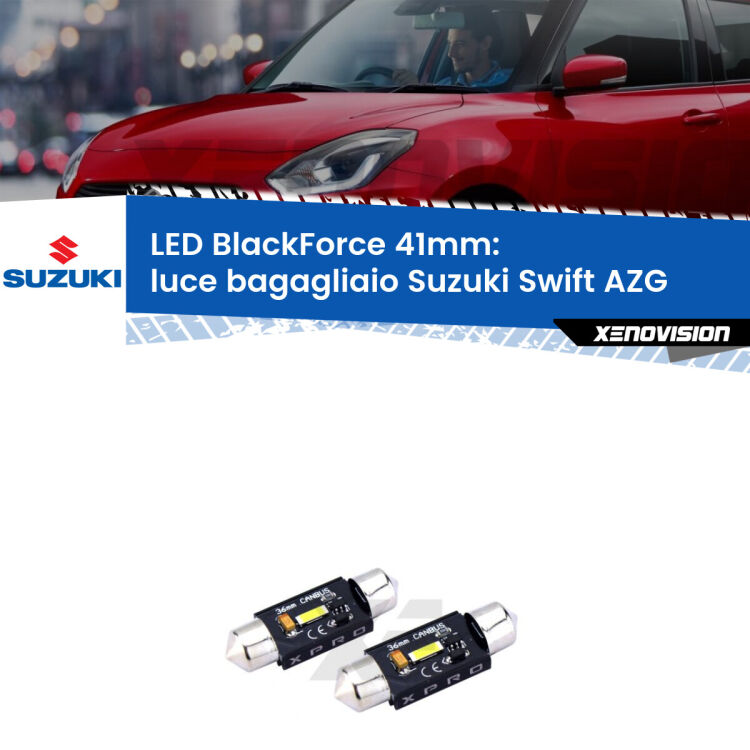 <strong>LED luce bagagliaio 41mm per Suzuki Swift</strong> AZG 2010 - 2016. Coppia lampadine <strong>C5W</strong>modello BlackForce Xenovision.