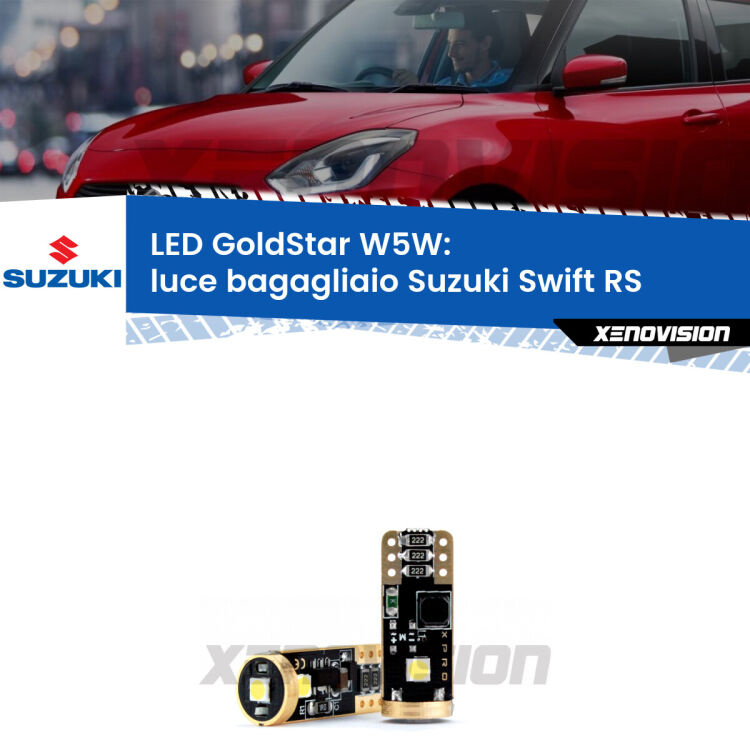 <strong>Luce Bagagliaio LED Suzuki Swift</strong> RS 2005 - 2010: ottima luminosità a 360 gradi. Si inseriscono ovunque. Canbus, Top Quality.