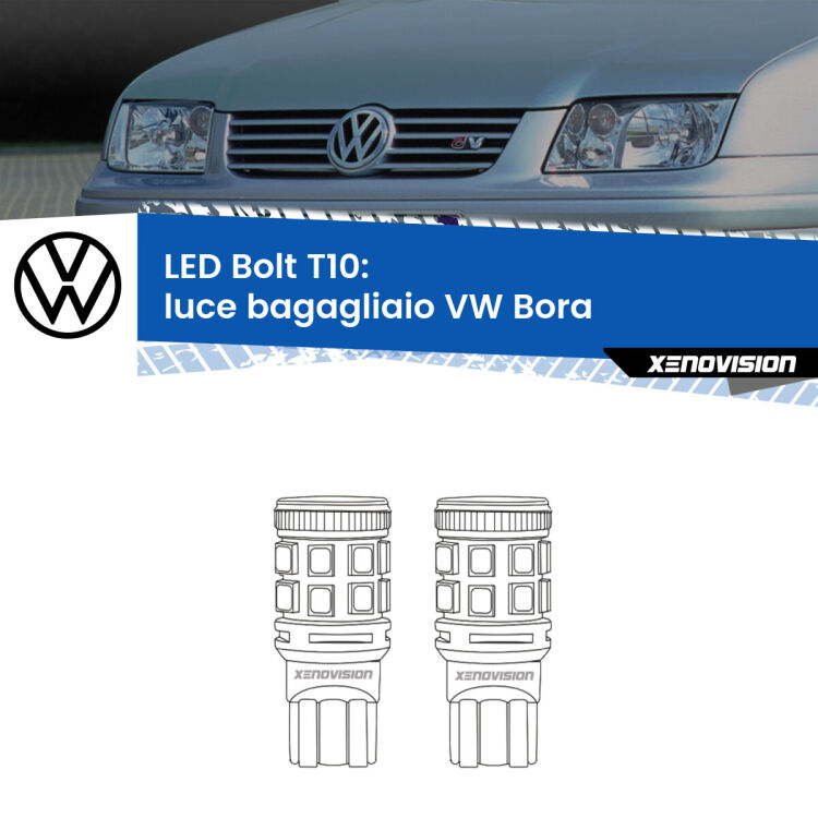0 Luce Bagagliaio LED VW Bora  Versione 1: T10 Bolt <strong>Luce Bagagliaio LED per VW Bora</strong>  Versione 1. Coppia lampade <strong>T10</strong> modello Bolt canbus.