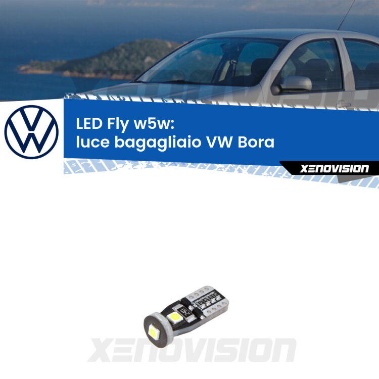<strong>luce bagagliaio LED per VW Bora</strong>  Versione 1. Coppia lampadine <strong>w5w</strong> Canbus compatte modello Fly Xenovision.