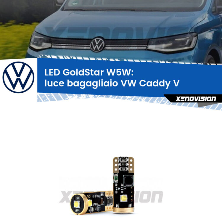 <strong>Luce Bagagliaio LED VW Caddy V</strong>  2021 in poi: ottima luminosità a 360 gradi. Si inseriscono ovunque. Canbus, Top Quality.