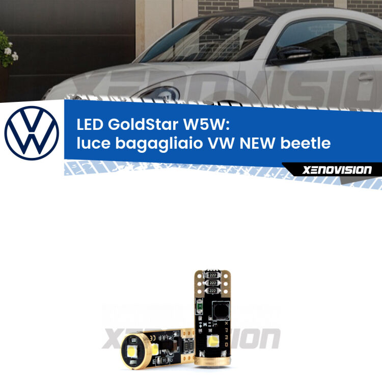 <strong>Luce Bagagliaio LED VW NEW beetle</strong>  1998 - 2010: ottima luminosità a 360 gradi. Si inseriscono ovunque. Canbus, Top Quality.