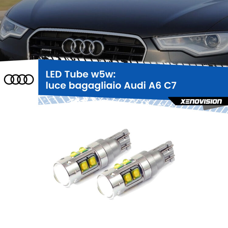 0 Luce Bagagliaio LED W5W Audi A6 C7 2010 - 2018 W5W Tube <strong>Luce Bagagliaio LED 6000k per Audi A6</strong> C7 2010 - 2018. Lampadine <strong>W5W</strong> canbus modello Tube, luce bianco lunare, lunga durata e compatibilità.