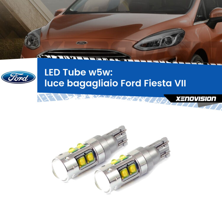 0 Luce Bagagliaio LED W5W Ford Fiesta Mk7 2017 - 2020 W5W Tube <strong>Luce Bagagliaio LED 6000k per Ford Fiesta</strong> Mk7 2017 - 2020. Lampadine <strong>W5W</strong> canbus modello Tube, luce bianco lunare, lunga durata e compatibilità.