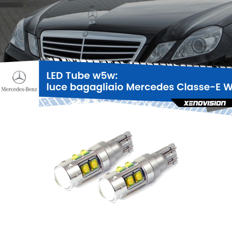 0 Luce Bagagliaio LED W5W Mercedes Classe-E W212 2009 - 2016 W5W Tube <strong>Luce Bagagliaio LED 6000k per Mercedes Classe-E</strong> W212 2009 - 2016. Lampadine <strong>W5W</strong> canbus modello Tube, luce bianco lunare, lunga durata e compatibilità.