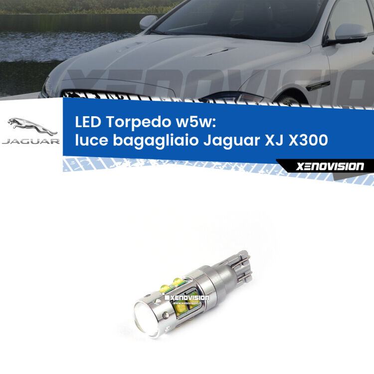 <strong>Luce Bagagliaio LED 6000k per Jaguar XJ</strong> X300 1994 - 1997. Lampadine <strong>W5W</strong> canbus modello Torpedo.