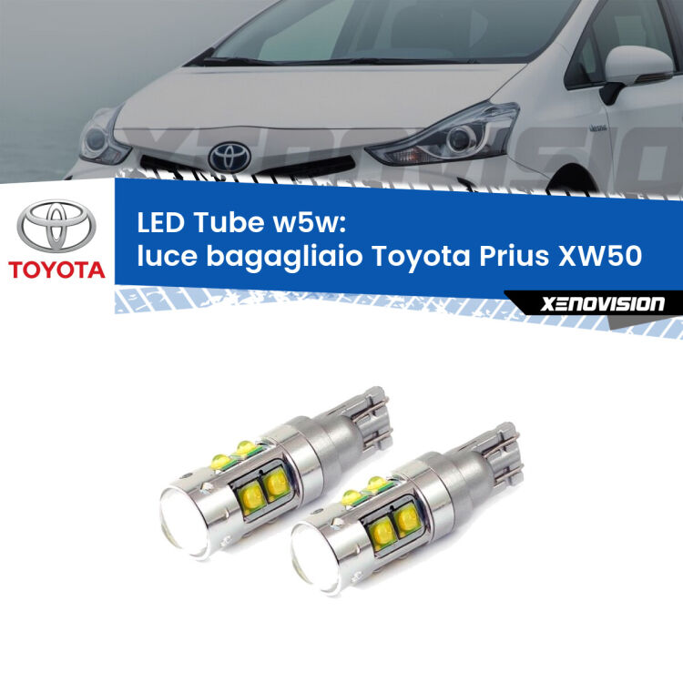 0 Luce Bagagliaio LED W5W Toyota Prius XW50 2015 in poi W5W Tube <strong>Luce Bagagliaio LED 6000k per Toyota Prius</strong> XW50 2015 in poi. Lampadine <strong>W5W</strong> canbus modello Tube, luce bianco lunare, lunga durata e compatibilità.