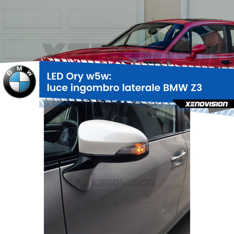 <strong>LED luce ingombro laterale w5w per BMW Z3</strong>  1997 - 2003. Una lampadina <strong>w5w</strong> canbus luce arancio modello Ory Xenovision.