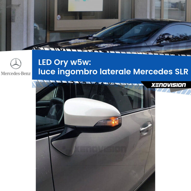 <strong>LED luce ingombro laterale w5w per Mercedes SLR</strong> R199 2004 in poi. Una lampadina <strong>w5w</strong> canbus luce arancio modello Ory Xenovision.