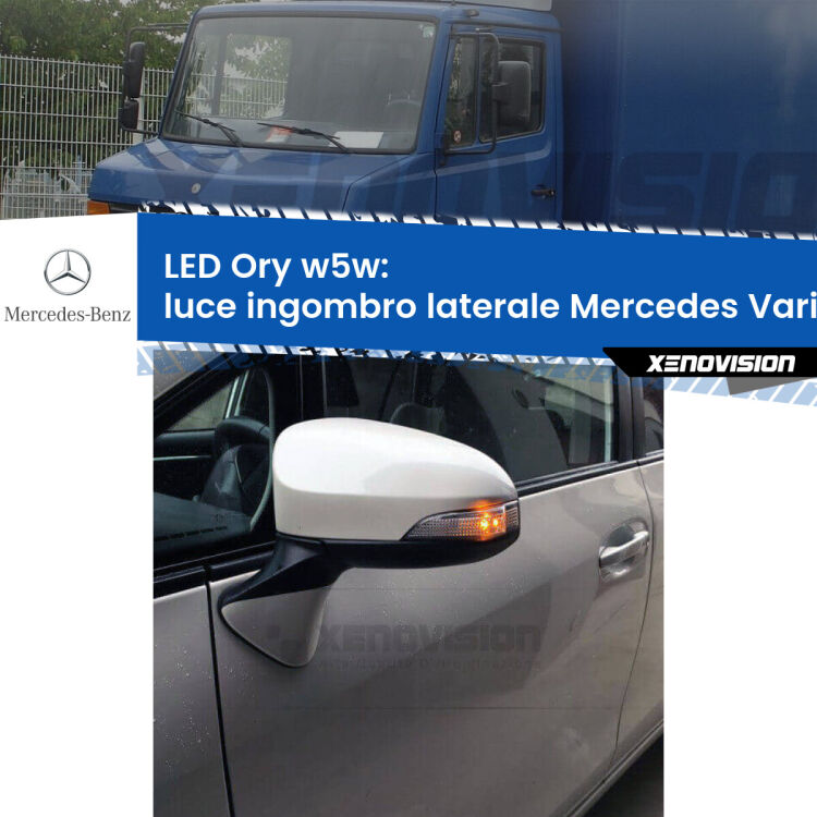 0 Luce ingombro laterale LED per Mercedes Vario  1996 - 2013: Ory w5w <strong>LED luce ingombro laterale w5w per Mercedes Vario</strong>  1996 - 2013. Una lampadina <strong>w5w</strong> canbus luce arancio modello Ory Xenovision.