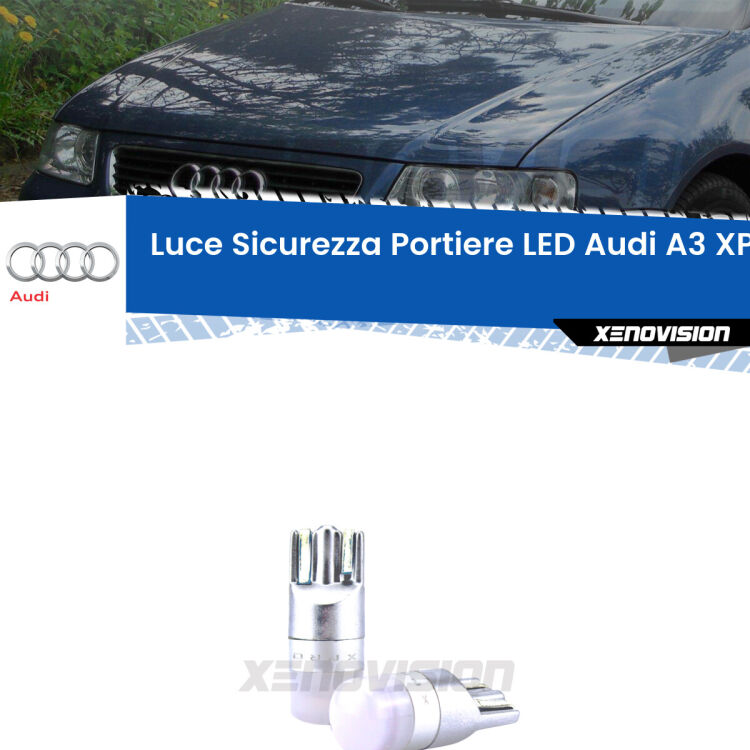 0 Luce Sicurezza Portiere LED Audi A3 8L | XPRO Ruby LED Rossi (Coppia) <strong>Luce Sicurezza Portiere LED Audi A3</strong>: coppia led T10 a illuminazione Rossa a 360 gradi. Si inseriscono ovunque. Canbus, Top Quality.