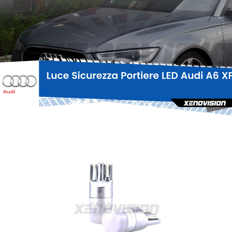 <strong>Luce Sicurezza Portiere LED Audi A6</strong>: coppia led T10 a illuminazione Rossa a 360 gradi. Si inseriscono ovunque. Canbus, Top Quality.