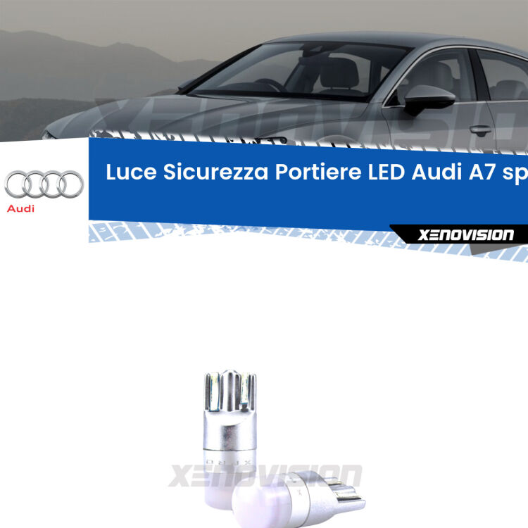 <strong>Luce Sicurezza Portiere LED Audi A7</strong>: coppia led T10 a illuminazione Rossa a 360 gradi. Si inseriscono ovunque. Canbus, Top Quality.